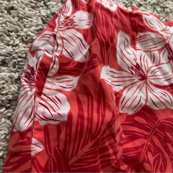 Vintage Sag Harbor Red Tropical Floral Capri Pants Women’s Size 8 Summer Cruise - Picture 5 of 16